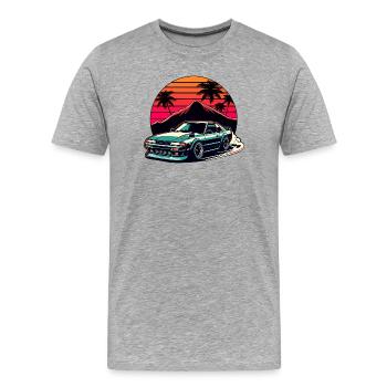JDM voiture Japonais Rétro Voiture Racing Drifting Légende - T-shirt bio Premium Homme - gris chiné - Devant - Damien (186cm)