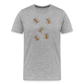 Ameisen Insekten Insekt Waldbewohner Waldtiere - Männer Premium Bio T-Shirt - Grau meliert - Vorne - Damien (186cm)