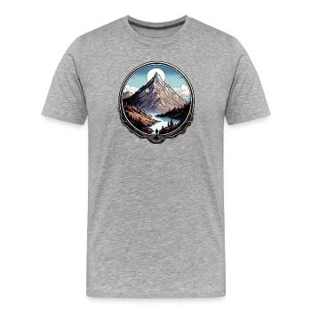 Bergreise-T-Shirt - Männer Premium Bio T-Shirt - Grau meliert - Vorne - Damien (186cm)