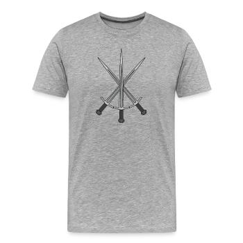 Swords Sword Saber Sword Fighting King - Men's Premium Organic T-Shirt - heather grey - Front - Damien (186cm)