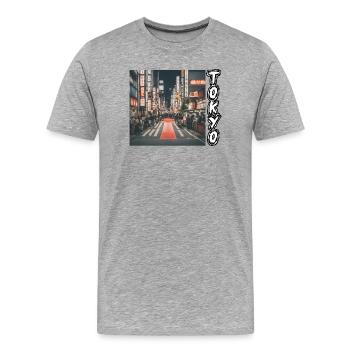 Tokyo - T-shirt bio Premium Homme - gris chiné - Devant - Damien (186cm)
