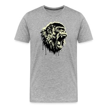 Singer Songwriter Screaming Monkey - Men's Premium Organic T-Shirt - heather grey - Front - Damien (186cm)