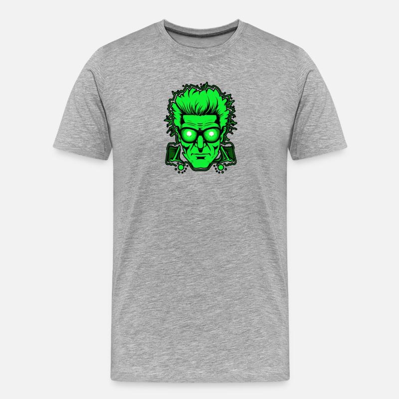 Grünes Gesicht - Männer Premium Bio T-Shirt - Grau meliert