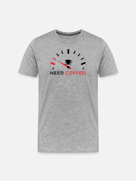 Need Coffee 2 - Men's Premium Organic T-Shirt - heather grey