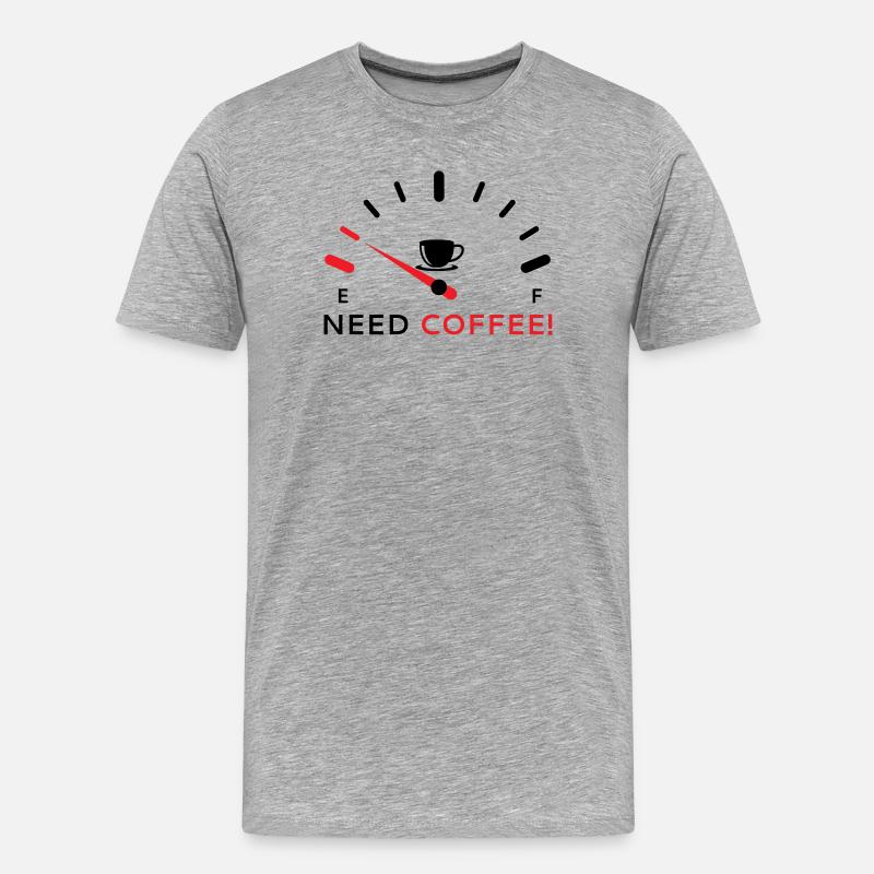 Brauche Kaffee 2 - Männer Premium Bio T-Shirt - Grau meliert