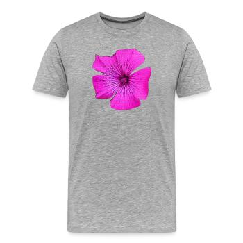 Stockrose von vorne, gartenliebhaber - Männer Premium Bio T-Shirt - Grau meliert - Vorne - Damien (186cm)