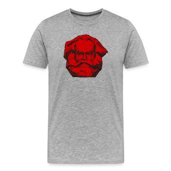 Karl Marx Red Kommunismus Marxismus Sweater Kopie - Männer Premium Bio T-Shirt - Grau meliert - Vorne - Damien (186cm)