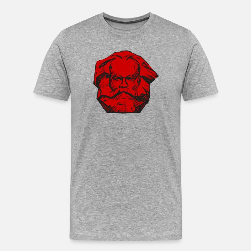 Karl Marx rouge communisme marxisme pull copie - T-shirt bio Premium Homme - gris chiné