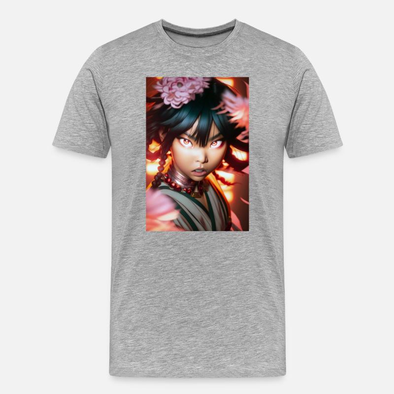 Chika - Männer Premium Bio T-Shirt - Grau meliert