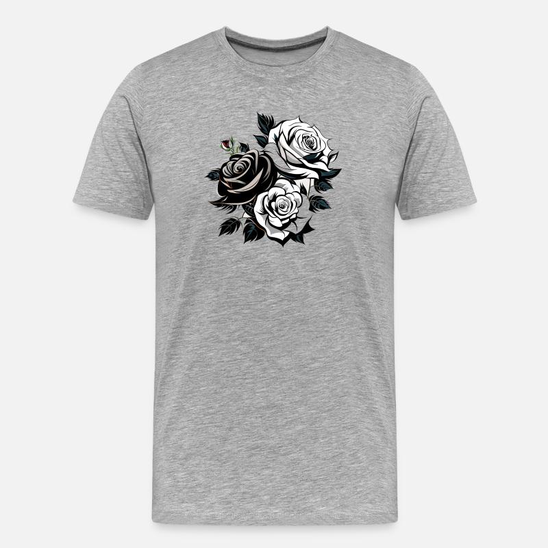 Rosenstrauss Minimalistic Style - Männer Premium Bio T-Shirt - Grau meliert