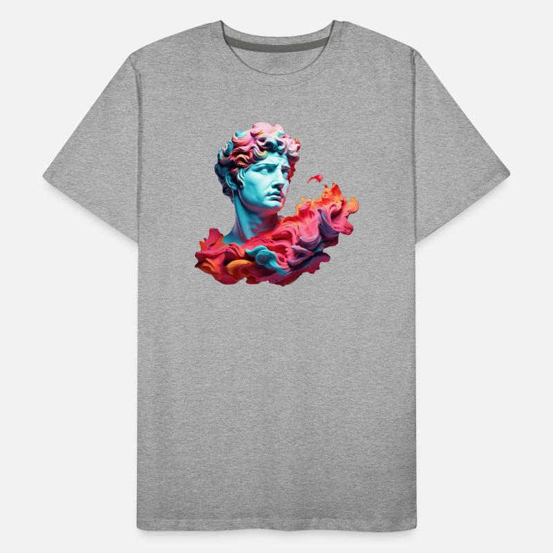 Neon Psychedelic Bust Men's Premium Organic T-Shirt