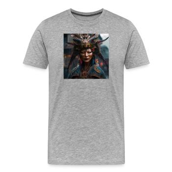 Fantôme Serein - T-shirt bio Premium Homme - gris chiné - Devant - Damien (186cm)