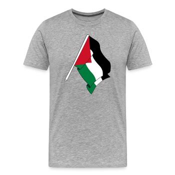Flagge Palästina Palästinensische Flagge - Männer Premium Bio T-Shirt - Grau meliert - Vorne - Damien (186cm)
