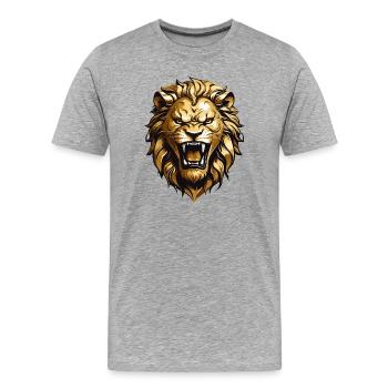 Roi Lion - T-shirt bio Premium Homme - gris chiné - Devant - Damien (186cm)
