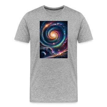 Galactic Wonder - Men's Premium Organic T-Shirt - heather grey - Front - Damien (186cm)