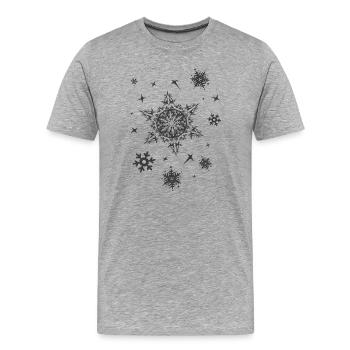 xmas Sterne Eiskristalle Symbol Weihnachten Schnee - Männer Premium Bio T-Shirt - Grau meliert - Vorne - Damien (186cm)
