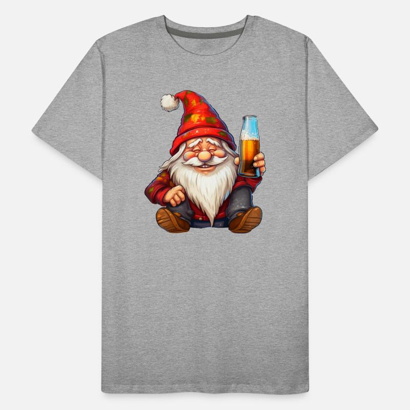 Weihnachtswichtel mit Bierglas Männer Premium Bio T-Shirt