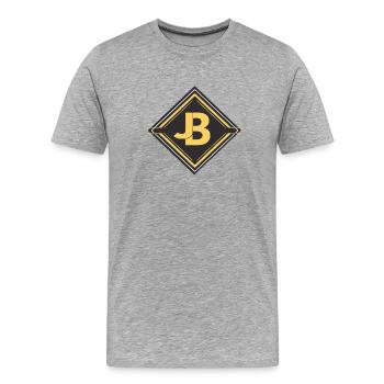 JB - Men's Premium Organic T-Shirt - heather grey - Front - Damien (186cm)