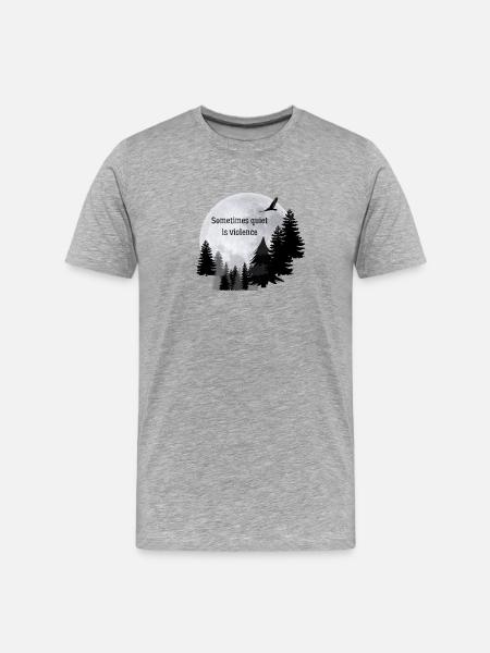Moon. Sometimes quiet is violent - Men's Premium Organic T-Shirt - heather grey