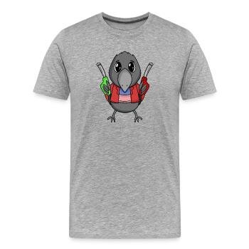 Pompiste à la station-service Crow - T-shirt bio Premium Homme - gris chiné - Devant - Damien (186cm)