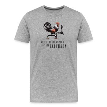 mein lieblingstier ist der zapfhahn bier lustig - Männer Premium Bio T-Shirt - Grau meliert - Vorne - Damien (186cm)