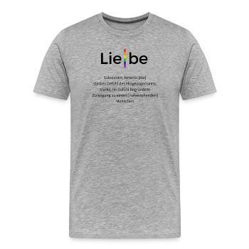 Regenbogen-Säule auf Schwarz - Männer Premium Bio T-Shirt - Grau meliert - Vorne - Damien (186cm)