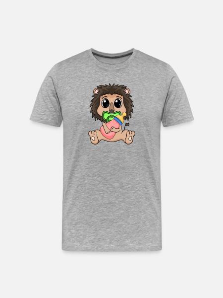 Baby Lion Animal - Men's Premium Organic T-Shirt - heather grey