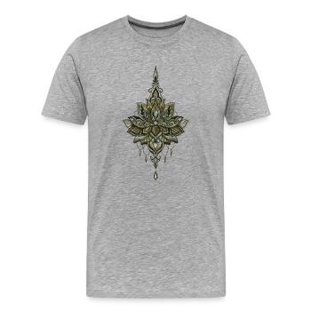 Schöne und geheimnisvolle Lotusblumen. - Männer Premium Bio T-Shirt - Grau meliert - Vorne - Damien (186cm)