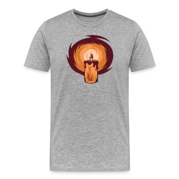 Kerze Scheinen Illustration Symbol Grafik Licht - Männer Premium Bio T-Shirt - Grau meliert - Vorne - Damien (186cm)