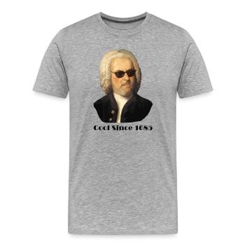 Johann Sebastian Bach – Cool with sunglasses and - Men's Premium Organic T-Shirt - heather grey - Front - Damien (186cm)