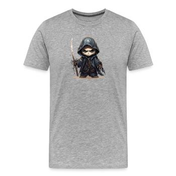 Panda Ninja With Spear Fantasy Shirt - Men's Premium Organic T-Shirt - heather grey - Front - Damien (186cm)