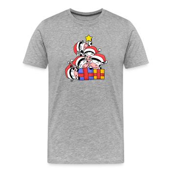 Arbre de Noël Arbre de Noël - T-shirt bio Premium Homme - gris chiné - Devant - Damien (186cm)