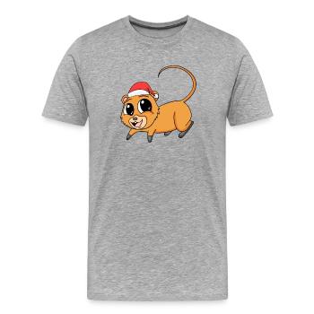 Quokka Christmas - Men's Premium Organic T-Shirt - heather grey - Front - Damien (186cm)