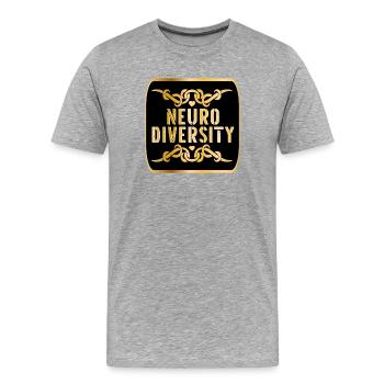 NEURODIVERSITÉ - T-shirt bio Premium Homme - gris chiné - Devant - Damien (186cm)