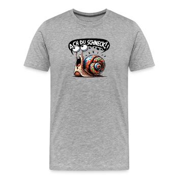 Ach du Schneck wortspiel lustig ach du Schreck - Männer Premium Bio T-Shirt - Grau meliert - Vorne - Damien (186cm)