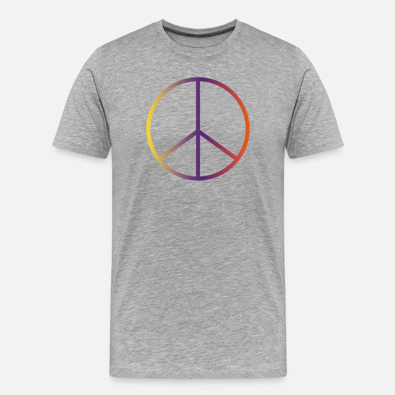 Symbol Peace - Männer Premium Bio T-Shirt - Grau meliert
