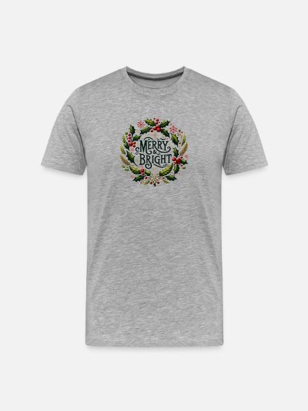 Merry & Bright - Men's Premium Organic T-Shirt - heather grey