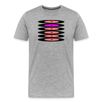 Records - Men's Premium Organic T-Shirt - heather grey - Front - Damien (186cm)