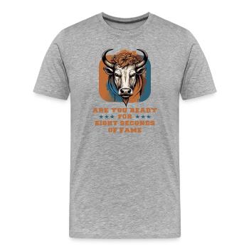 Bull Rider - Men's Premium Organic T-Shirt - heather grey - Front - Damien (186cm)