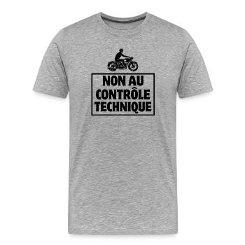 motard, je suis motard, moto - T-shirt bio Premium Homme - gris chiné - Devant - Damien (186cm)