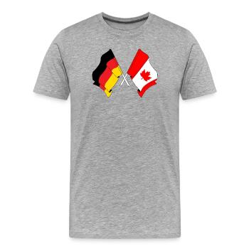 Drapeau de l’Allemagne et drapeau du Canada - T-shirt bio Premium Homme - gris chiné - Devant - Damien (186cm)