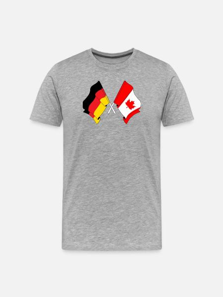 Flag of Germany and flag Canada - Men's Premium Organic T-Shirt - heather grey