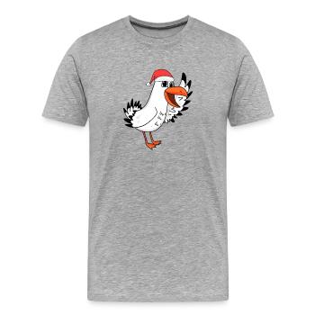 Möwe Weihnachten Nordsee Norddeutschland - Männer Premium Bio T-Shirt - Grau meliert - Vorne - Damien (186cm)