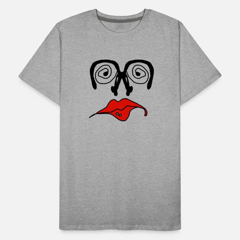 Rote Lippen Grafik auf Schwarz Männer Premium Bio T-Shirt