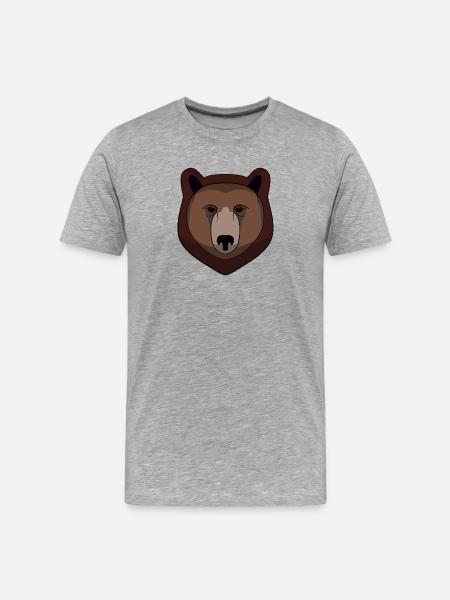 Bear - Bear Head - Logo - Men's Premium Organic T-Shirt - heather grey