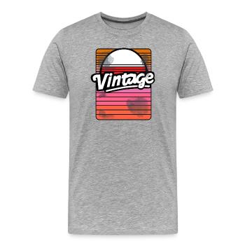 VINTAGE - Männer Premium Bio T-Shirt - Grau meliert - Vorne - Damien (186cm)