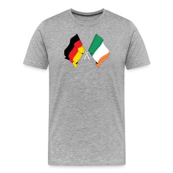 Drapeau de l’Allemagne et drapeau de l’Irlande - T-shirt bio Premium Homme - gris chiné - Devant - Damien (186cm)