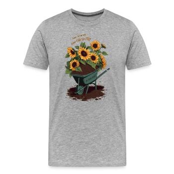 Hobbygärtner Sprüche - Männer Premium Bio T-Shirt - Grau meliert - Vorne - Damien (186cm)