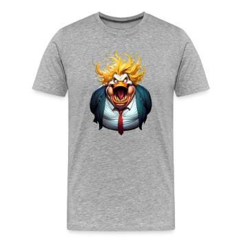 Trumpman cartoon - Men's Premium Organic T-Shirt - heather grey - Front - Damien (186cm)
