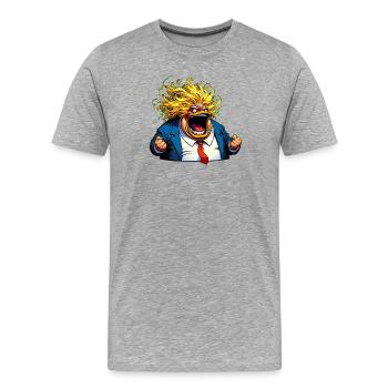 L’homme blanc veut attiser la peur - T-shirt bio Premium Homme - gris chiné - Devant - Damien (186cm)